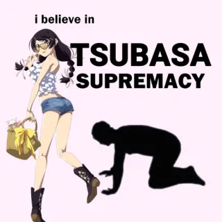 🙇 Tsubasa i believe in
TSUBASA
SUPREMACY Аниме, Вайфу, Японский, Превосходство, Трибьют, Фанатское творчество telegram sticker