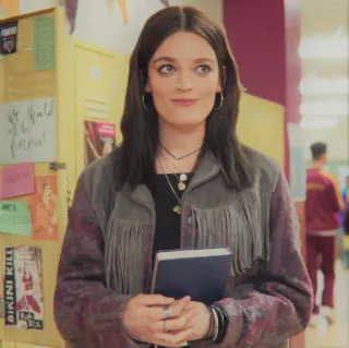 🙂 Maeve Wiley Sex Education 학교, 십대, 소녀, 책, 캐주얼 telegram sticker
