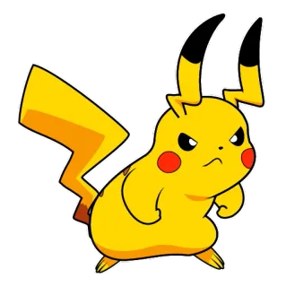 👿 Pikachu Pikachu, Pokemon, angry, cartoon, anime, sticker whatsapp sticker