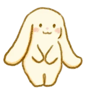 💭 konijn, schattig, kawaii, dier, konijn, cartoon, tekening telegram sticker