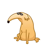 ☹️ cachorro, triste, animal, barzoi, desenho animado, fofo telegram sticker