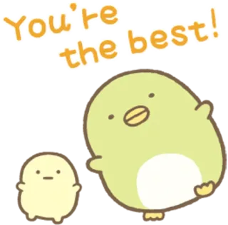 👐 You're the best! pozytywne, słodkie, ptaki, przyjazne telegram sticker