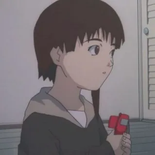 👀 Lain Iwakura Serial Experiments Lain Anime, Lain, Serial Experiments Lain, Cyberpunk, Wired whatsapp sticker