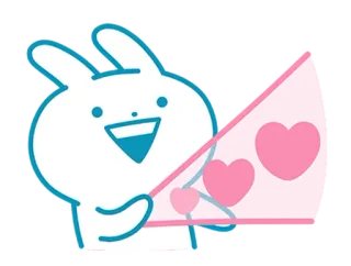 ☀ conejo, corazón, amor, lindo, dibujos animados telegram sticker