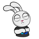 😊 conejo, conejito, dibujos animados, animal, pegatina whatsapp sticker