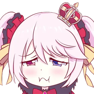 😖 Anime, Mangá, Chibi, Fofo, Princesa, Coroa, Emo, Expressão facial telegram sticker