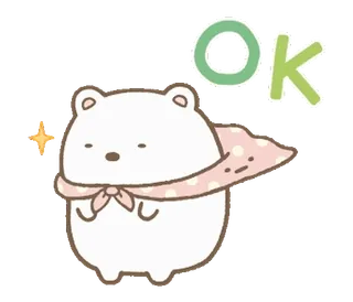 💬 OK orso, ok, carino, approvazione, cartone animato, adesivo telegram sticker