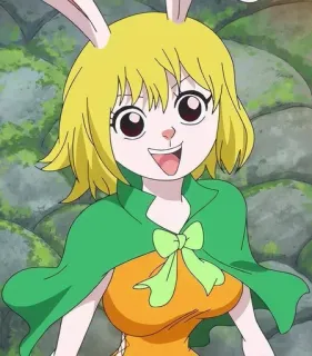 🥕 Carrot One Piece アニメ, ワンピース, キャロット, ウサギ, ミンク族, 漫画 whatsapp sticker