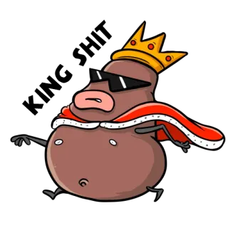 👑 dessin animé, roi, lunettes de soleil, drôle, personnage, couronne, royauté telegram sticker