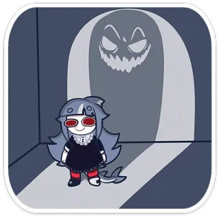 👻 ghost, shark, spooky, creepy, horror, cartoon telegram sticker