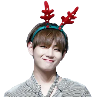 😊 K팝, 아이돌, 크리스마스, 순록, 귀여운 telegram sticker