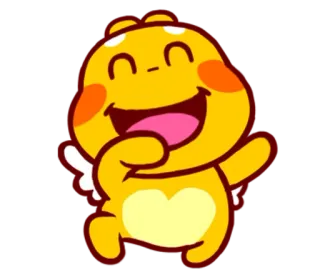🌝 Мультфильм, Милый, Желтый, Счастливый, Ангел, Сердце whatsapp sticker