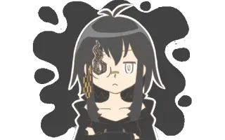 😠 fille anime, personnage de dessin animé, mignon, monochrome, animé telegram sticker