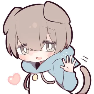 👋 アニメ, ちび, かわいい, 可愛い, 犬, 漫画, キャラクター telegram sticker
