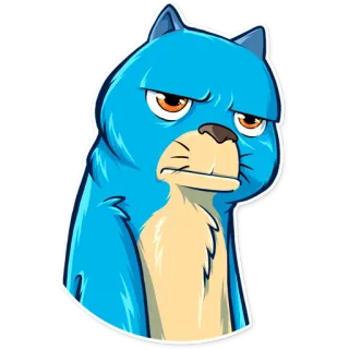 😑 Katze, blau, Cartoon, Tier, Aufkleber telegram sticker