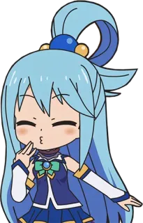 😚 Aqua Konosuba anime, cute, chibi, konosuba, aqua telegram sticker