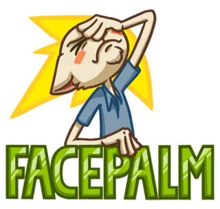 🤦‍♂️ FACEPALM facepalm, disappointment, frustration, fail, cartoon telegram sticker