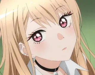 🌟 Marin Kitagawa My Dress-Up Darling anime, meisje, schattig, Marin Kitagawa, My Dress-Up Darling, blond, ogen whatsapp sticker