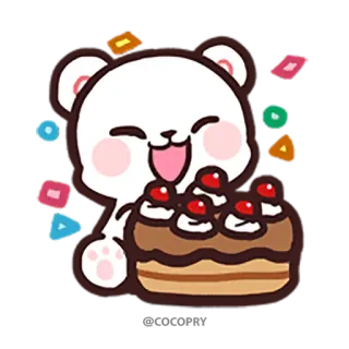 😋 ours, gâteau, sucré, mignon, dessert whatsapp sticker