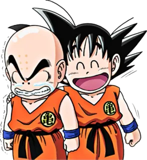 😄 Goku Dragon Ball Anime, Dragon Ball, Goku, Krillin, Teman telegram sticker
