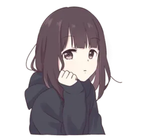 🤔 Anime, Garota, Desenho animado, Adesivo, Bonito, Mangá telegram sticker
