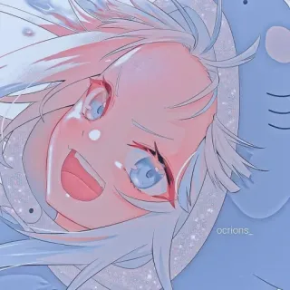 💎 ocrions_ Anime, Mädchen, Illustration, Süß, Hai Hoodie, Kawaii telegram sticker