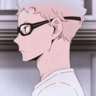 🍤 Kei Tsukishima Haikyuu!! Anime, Haikyuu, Kei Tsukishima, Voli, Kacamata, Karakter telegram sticker