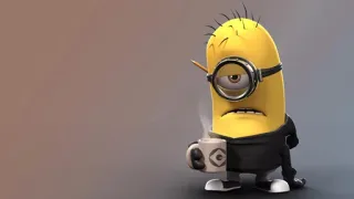🙁 Minion minion, coffee, cartoon, character, yellow telegram sticker