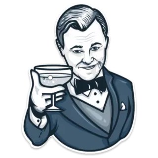 🍹 남자, 정장, 칵테일, 건배, 파티, 축하 telegram sticker