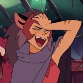 😝 Catra She-Ra and the Princesses of Power desenho animado, animado, personagem, rindo, gato, Netflix telegram sticker