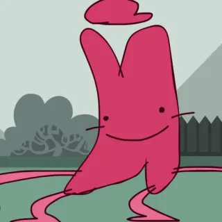 🙂 cartoon, pink, character, blob telegram sticker