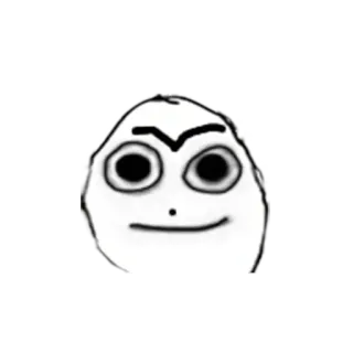 😎 Meme, Dibujo animado, Divertido, Cara, Ojos, Expresión whatsapp sticker
