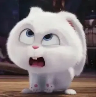 🙄 Snowball The Secret Life of Pets rabbit, bunny, white, animal, cute, cartoon telegram sticker
