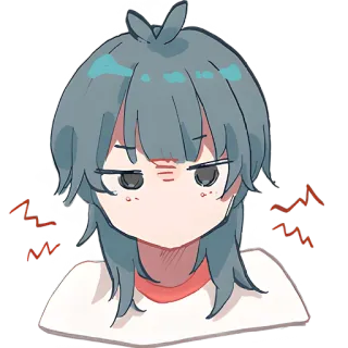 😤 动漫, 卡通, 生气, 沮丧, 嘟嘴, 烦躁 whatsapp sticker