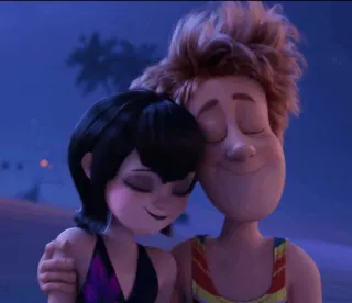 🕷 Mavis and Johnny Hotel Transylvania Cartoon, Paar, Vampir, Liebe, Animation telegram sticker
