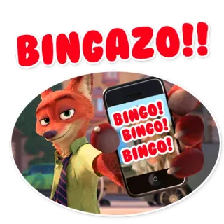 😱 Nick Wilde Zootopia BINGAZO!! Desenho animado, Raposa, Bingo, Zootopia, Nick Wilde, Animado, Telefone telegram sticker