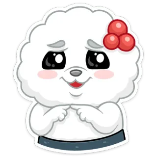 ☺ милый, каваий, наклейка, мультфильм, пушистый, животное telegram sticker
