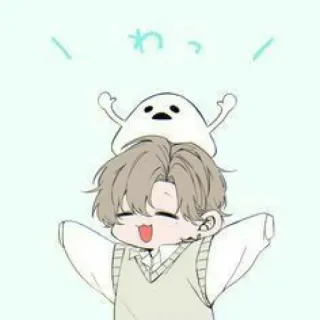 🥺 わっ cute, anime, ghost, chibi, kawaii, manga telegram sticker