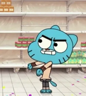 😁 Gumball Watterson The Amazing World of Gumball cartoon, gumball, the amazing world of gumball, angry, cat, cartoon character whatsapp sticker