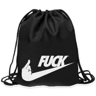 🖕 FUCK middle finger, offensive, nike, parody, bag telegram sticker