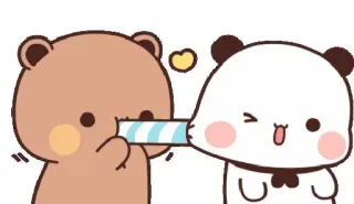 😋 การ์ตูน, หมี, แพนด้า, น่ารัก, อบอุ่น telegram sticker