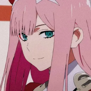 🌷 Zero Two Darling in the Franxx Anime, Garota, Cabelo rosa, Zero Two, Darling in the Franxx, Desenho animado telegram sticker
