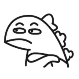🦖 dinosaure, dessin animé, drôle, mignon, simple, ligne claire, personnage telegram sticker