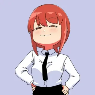 🩸 Makima Chainsaw Man anime, female, red hair, character, smug, chainsaw man, makima telegram sticker