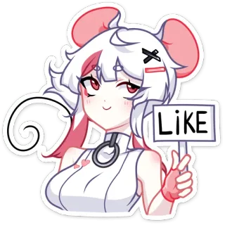 👍 Like Anime, Ratón, Like, Dibujo animado, Sticker telegram sticker