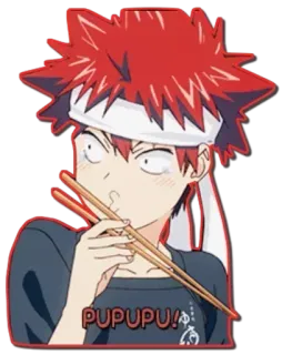 😒 pupupu! animé, cuisine, nourriture, manga, expression whatsapp sticker