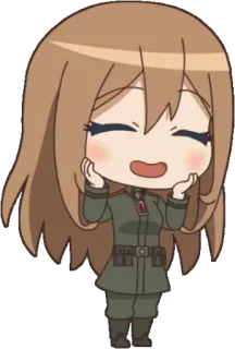 😊 Anime, Uniforme militar, Chibi, Lindo, Alemán telegram sticker
