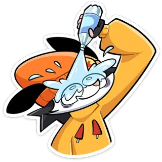 ⭐ Cartone animato, Acqua, Bottiglia, Personaggio, Sudore, Caldo telegram sticker