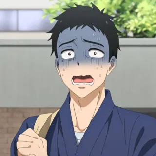 😰 Anime, geschockt, verängstigt, besorgt, Gesichtsausdruck telegram sticker