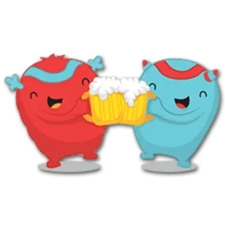 🍻 만화, 맥주, 귀여운, 음료, 축하, 건배 telegram sticker